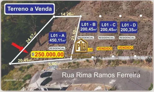 Lote/Terreno à venda, 450m² no Estância Galvani II, Bom Jesus dos Perdões