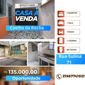 Casa com 2 Quartos à venda, 70m² no Coelho da Rocha, São João de Meriti