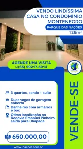 Casa de Condomínio com 3 Quartos à venda, 126m² no Parque Residencial das Nações Indígenas, Cuiabá