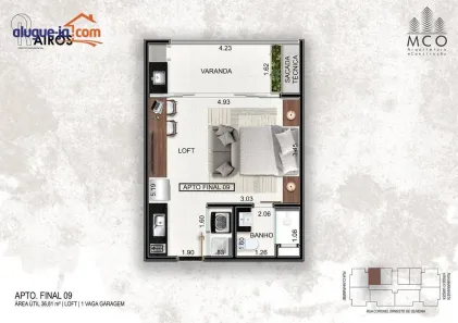 Apartamento com 1 Quarto à venda, 37m² no Centro, Ubatuba