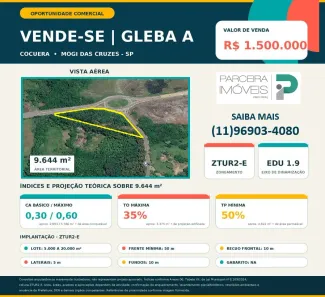 Lote/Terreno à venda, 9644m² no Cocuera, Mogi das Cruzes