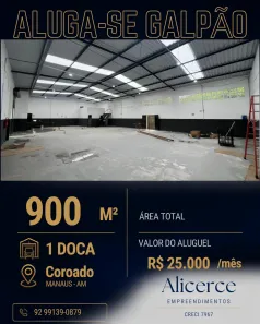 Galpão/Depósito/Armazém para alugar, 1200m² no Coroado, Manaus