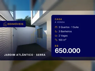 Casa com 3 Quartos à venda, 100m² no Jardim Atlântico, Serra