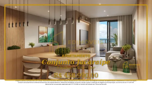 Apartamento com 3 Quartos à venda, 70m² no Conjunto Jacaraípe, Serra