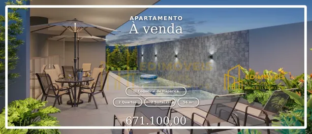 Apartamento com 2 Quartos à venda, 56m² no Coqueiral de Itaparica, Vila Velha