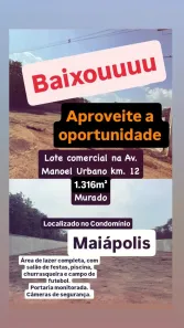 Lote/Terreno à venda, 1316m² no Zona Rural, Iranduba