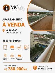 Apartamento com 3 Quartos à venda, 133m² no Abolição, Mossoró