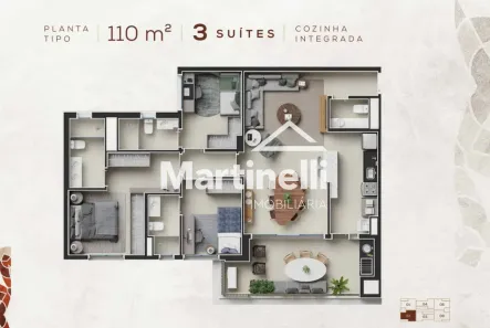 Apartamento com 3 Quartos à venda, 110m² no Plazas de España, Ribeirão Preto