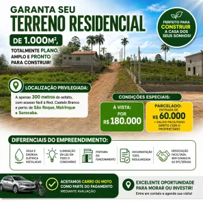 Lote/Terreno à venda, 1000m² no Centro, Ibiúna