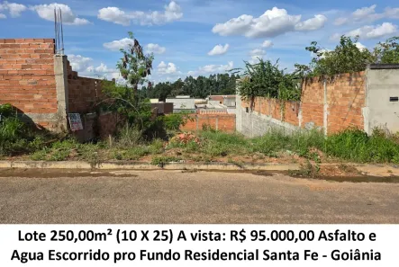 Lote/Terreno à venda, 250m² no Residencial Santa Fé I, Goiânia