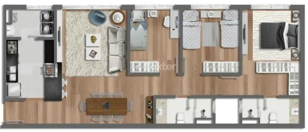Apartamento com 3 Quartos à venda, 95m² no Santa Tereza, Porto Alegre