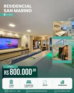 Casa de Condomínio com 3 Quartos à venda, 145m² no Flores, Manaus