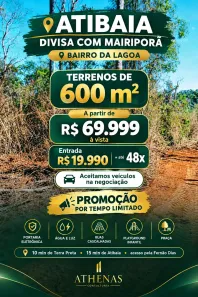 Lote/Terreno à venda, 600m² no Jardim Brasil, Atibaia
