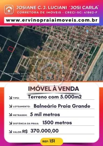 Lote/Terreno à venda, 5000m² no Praia do Ervino, São Francisco do Sul
