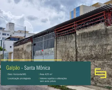 Galpão/Depósito/Armazém para alugar, 420m² no Santa Mônica, Belo Horizonte