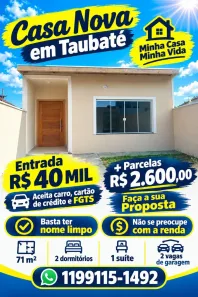 Casa com 2 Quartos à venda, 71m² no Loteamento Vila Olímpia, Taubaté