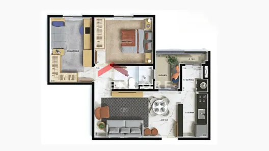 Apartamento com 2 Quartos à venda, 58m² no Jardim do Lago, Jundiaí