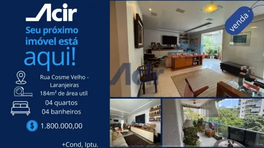 Apartamento com 4 Quartos à venda, 183m² no Cosme Velho, Rio de Janeiro