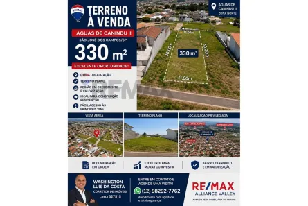 Lote/Terreno à venda, 32m² no Jardim Altos de Santana, São José dos Campos