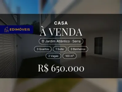 Casa com 3 Quartos à venda, 100m² no Jardim Atlântico, Serra
