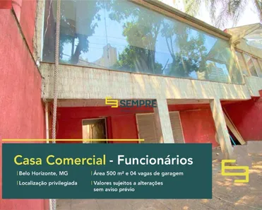 Imóvel Comercial com 1 Quarto para alugar, 500m² no Funcionários, Belo Horizonte