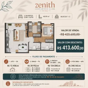 Apartamento com 2 Quartos à venda, 48m² no Aleixo, Manaus