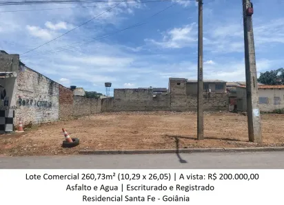 Lote/Terreno à venda, 260m² no Residencial Santa Fé I, Goiânia