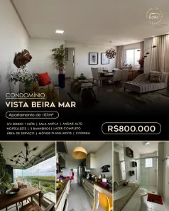 Apartamento com 3 Quartos à venda, 107m² no Farolândia, Aracaju