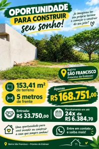 Lote/Terreno à venda, 153m² no Residencial São Francisco, São José dos Campos