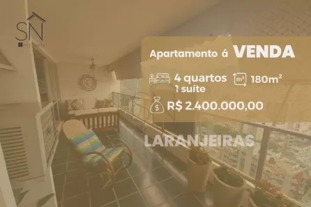 Apartamento com 4 Quartos à venda, 180m² no Laranjeiras, Rio de Janeiro