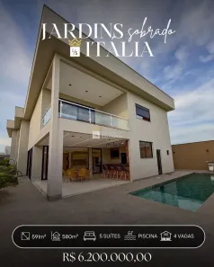 Casa de Condomínio com 5 Quartos à venda, 580m² no Jardins Itália, Goiânia