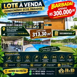 Lote/Terreno à venda, 313m² no Guanabara, Ananindeua