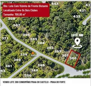Lote/Terreno à venda, 700m² no Açu da Torre, Mata de São João