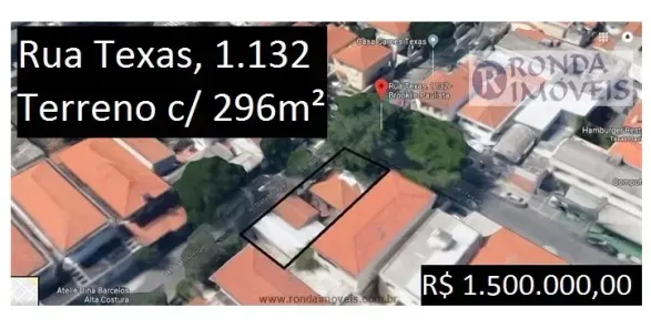Lote/Terreno à venda, 296m² no Brooklin Paulista, São Paulo