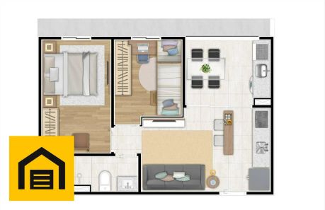 Apartamento com 2 Quartos à venda, 45m² no Vila Assis Brasil, Mauá