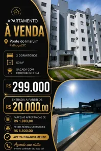 Apartamento com 2 Quartos à venda, 50m² no Ponte do Imaruim, Palhoça