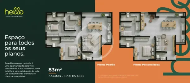 Apartamento com 3 Quartos à venda, 83m² no Setor Leste Universitário, Goiânia