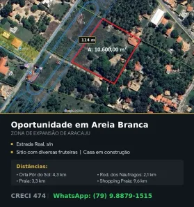 Lote/Terreno à venda, 10600m² no Areia Branca, Aracaju