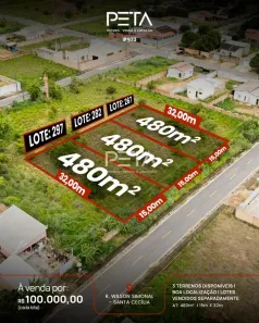 Lote/Terreno à venda, 480m² no Cidade de Santa Cecília, Cantá