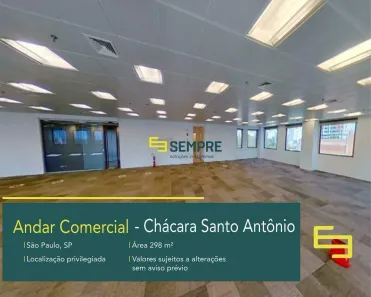 Sala Comercial para alugar, 299m² no Chácara Santo Antônio (Zona Sul), São Paulo