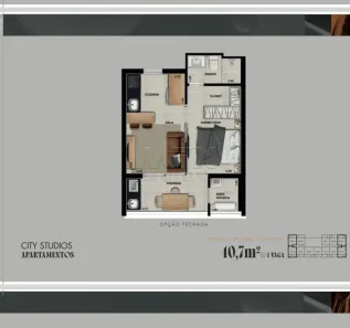 Apartamento com 1 Quarto à venda, 41m² no Jardim Paulista, Bauru