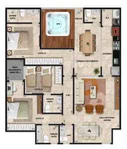 Apartamento com 3 Quartos à venda, 127m² no Praia de Itaparica, Vila Velha