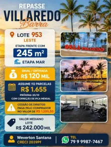 Lote/Terreno à venda, 245m² no , Barra dos Coqueiros