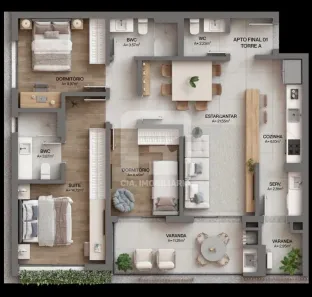 Apartamento com 3 Quartos à venda, 105m² no Cacupé, Florianópolis