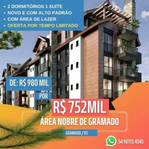 Apartamento com 2 Quartos à venda, 58m² no Carniel, Gramado