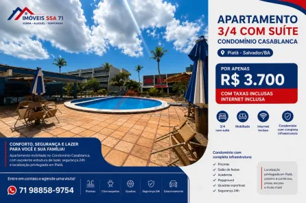 Casa com 3 Quartos para alugar, 86m² no Piatã, Salvador