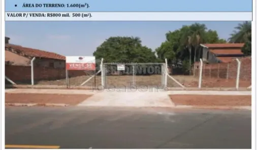 Lote/Terreno à venda, 1600m² no Santa Rita, Três Lagoas