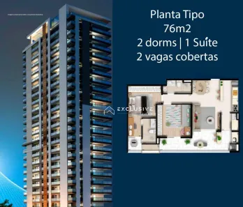 Apartamento com 2 Quartos à venda, 76m² no Jardim das Nações, Taubaté
