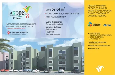 Apartamento com 3 Quartos à venda, 59m² no Novo Horizonte, Teresina