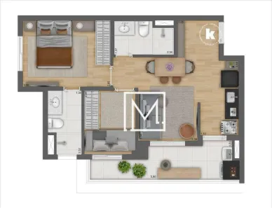 Apartamento com 2 Quartos à venda, 52m² no Vila Gumercindo, São Paulo
